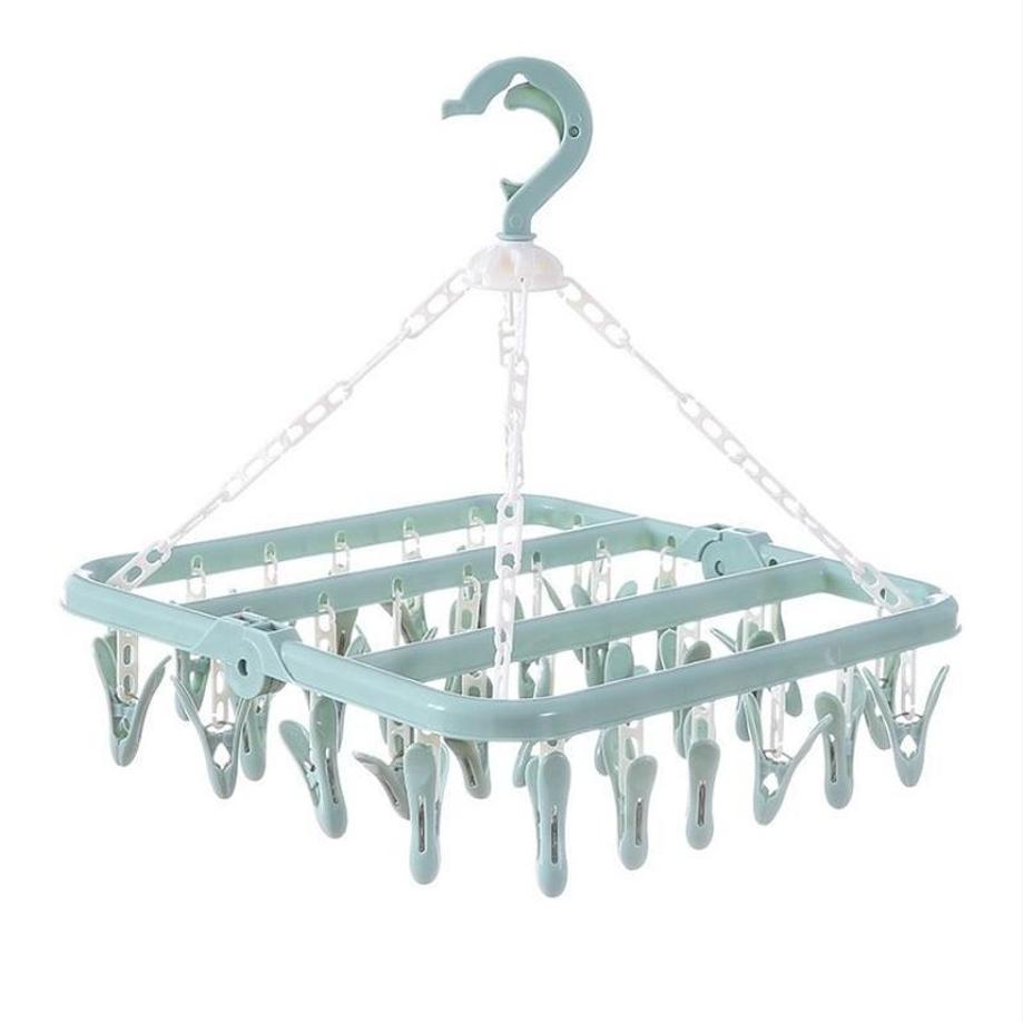 1 Pcs 32 Clips Folding Clothes - Baby Clothing Hanging Rack 评论和价格